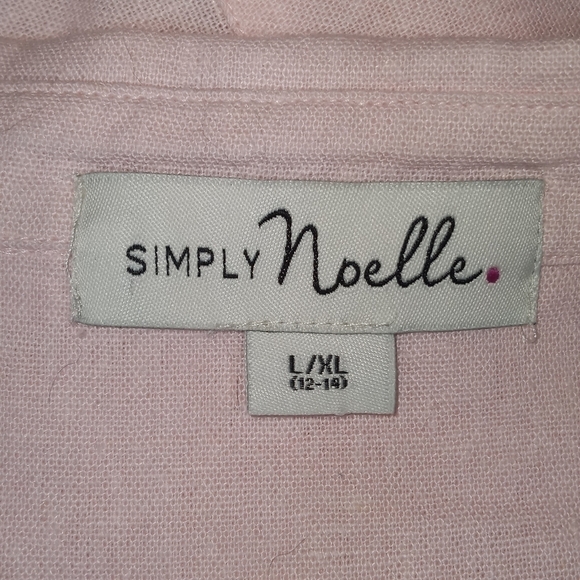 Simply Noelle lagenlook linen blend button tunic top soft pink size L / XL - Picture 12 of 14